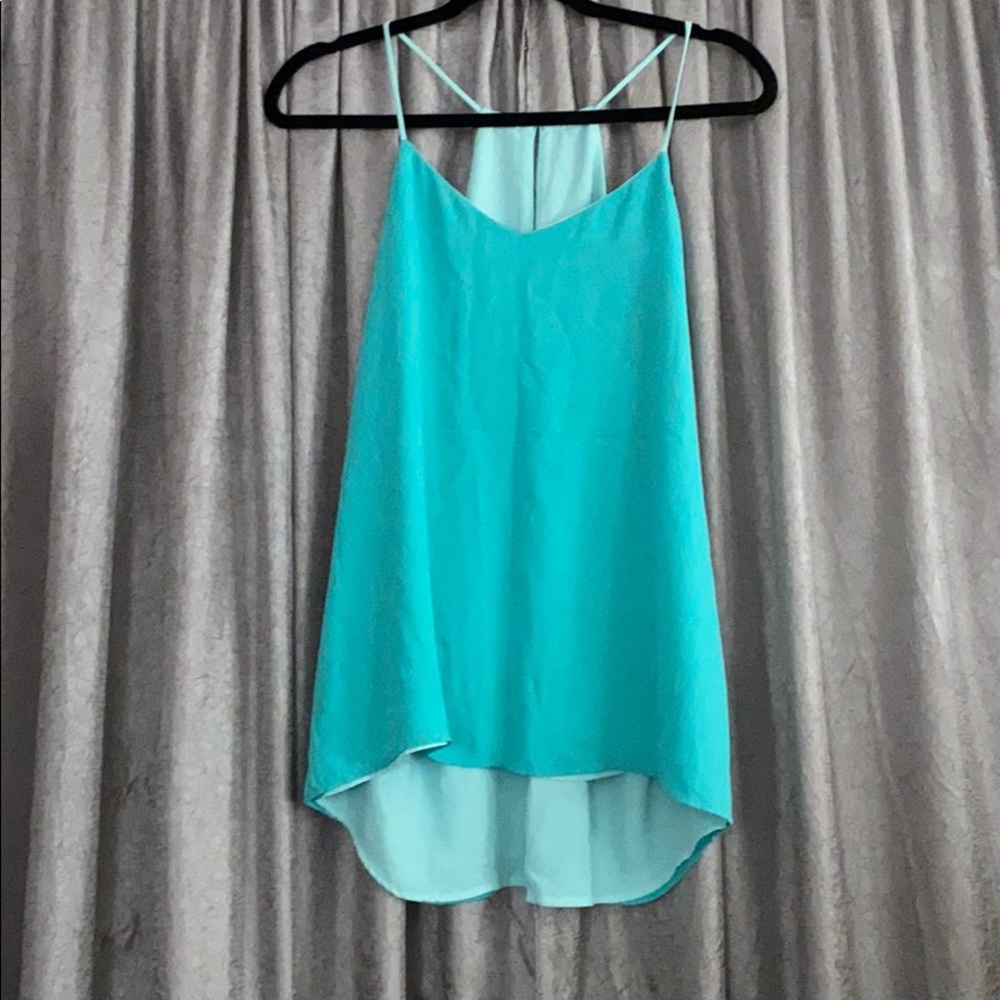 Express chiffon reversible spaghetti tank
